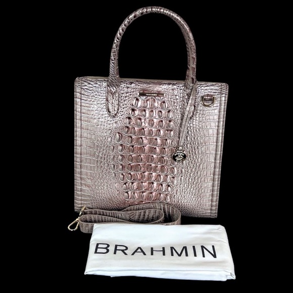 SALE! Brahmin Caroline Silver Lining Melbourne Satchel NWOT 🎉9X Host Pick🎉 - Picture 4 of 15